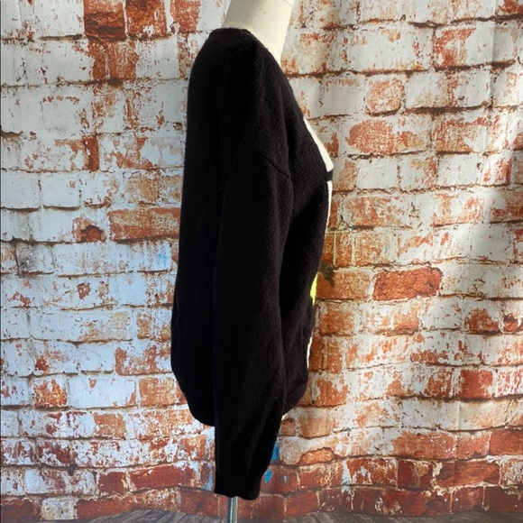Oversized fuzzy neon love color block sweater m - Picture 2 of 7